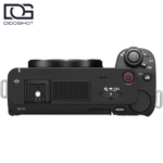 نمای جانبی Sony ZV-E1 مشکی با درپوش درگاه‌های ارتباطی