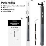 TELESIN 9.8' Carbon Fiber Selfie Stick