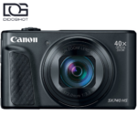 نمای روبه‌روی Canon PowerShot SX740 HS مشکی با زوم اپتیکال 40 برابر