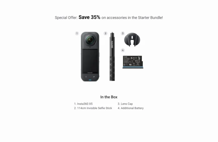 insta360 x5 Starter Bundle