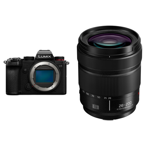 panasonic-lumix-s5-mirrorless-camera-kit-28-200mm-f-4-7.1-lens-black Panasonic Lumix S5 Mirrorless Camera Kit 28-200mm f/4-7.1 Lens (Black) - Image 1