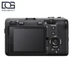 نمای پشت دوربین Sony FX3A با نمایشگر لمسی چرخان و کنترلهای فیلمبرداری