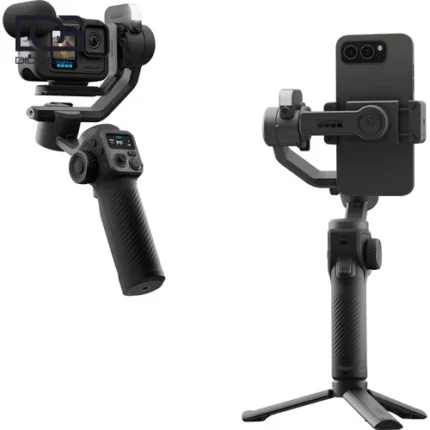 گیمبال GoPro Fluid Pro AI در حالت استفاده با دوربین گوپرو و گوشی