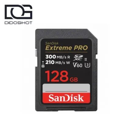 کارت حافظه SanDisk Extreme PRO SDXC UHS-II 128GB V60 با سرعت 300/210MB/s