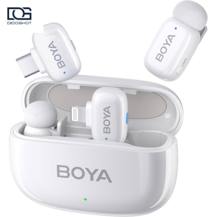 BOYA mini-13 میکروفون بی سیم دو نفره USB-C و Lightning سفید