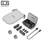 محتویات BOYA BOYALINK 2 Full Kit شامل دو فرستنده گیرنده کیس شارژ و مبدل‌ها