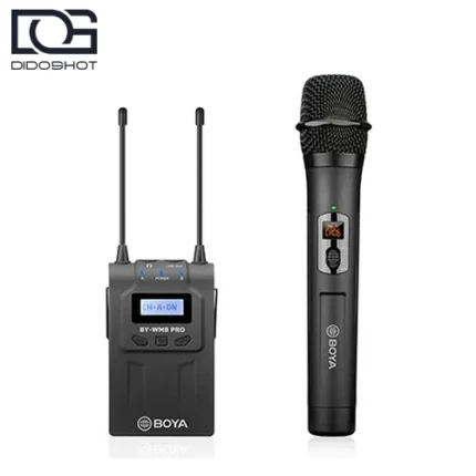 BOYA BY-WM8 Pro-K3 سیستم میکروفون بی سیم UHF با میکروفون دستی و گیرنده دوکاناله